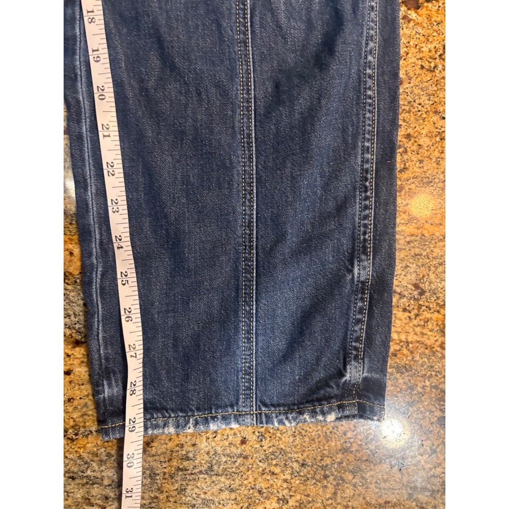 AMO Seamed Jean Enchanted Straight Leg Panelled Denim Blue Size 27 (Fits 29) USA - Picture 3 of 8